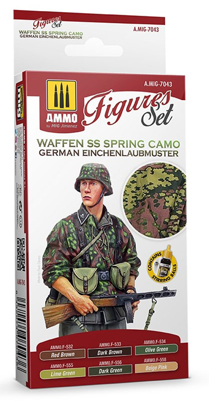Acrylic Figures Paint Set: Waffen SS Spring Camo German Einchenlaubmuster