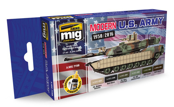 Acrylic Paint Set: Modern USA Army Colors