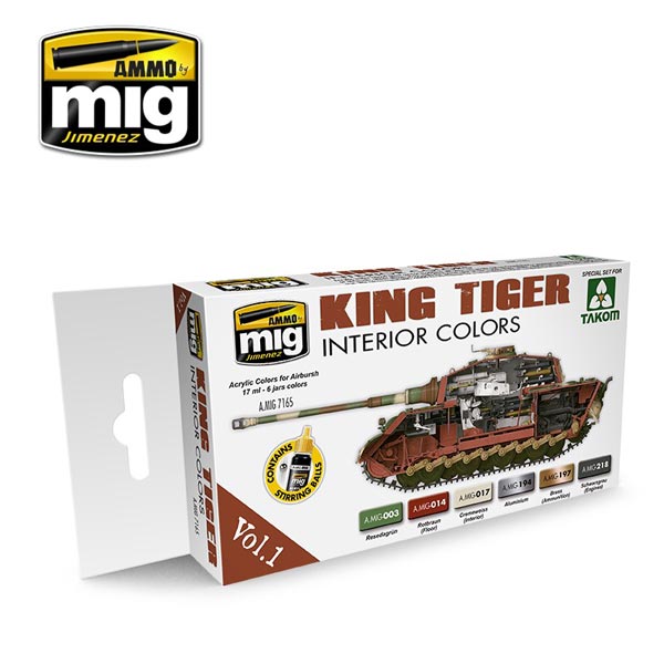 Acrylic Paint Set: King Tiger Interior Color (Special Takom Edition) Vol.1