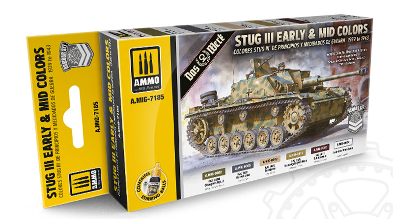 Acrylic Paint Set: STUG III Early & Mid Colors 1940 TO 1943 Acrylic Paint Set