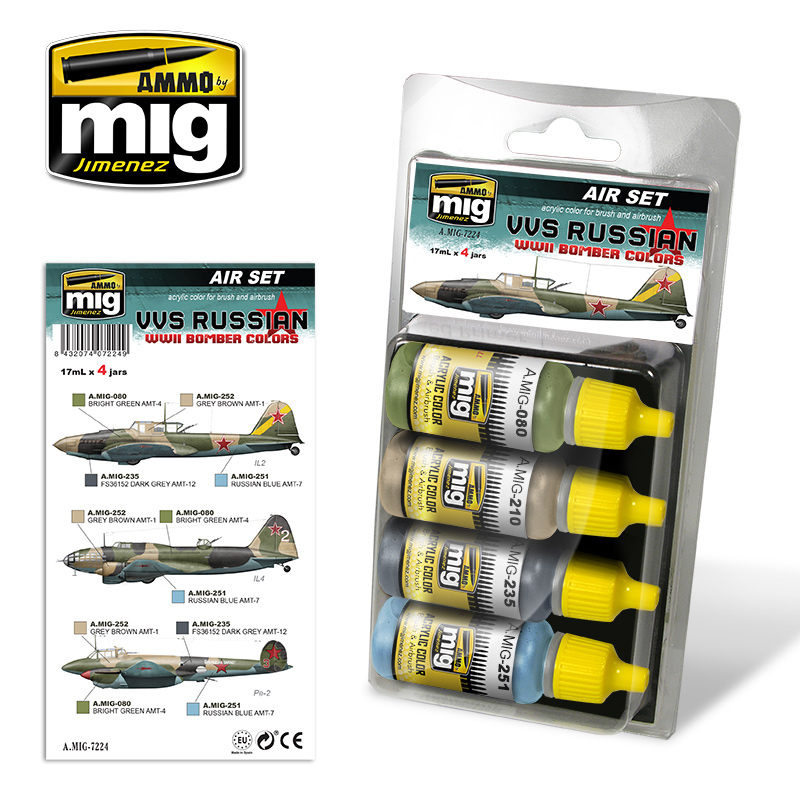 Acrylic Paint Set: VVS Russian WWII Bomber Colors