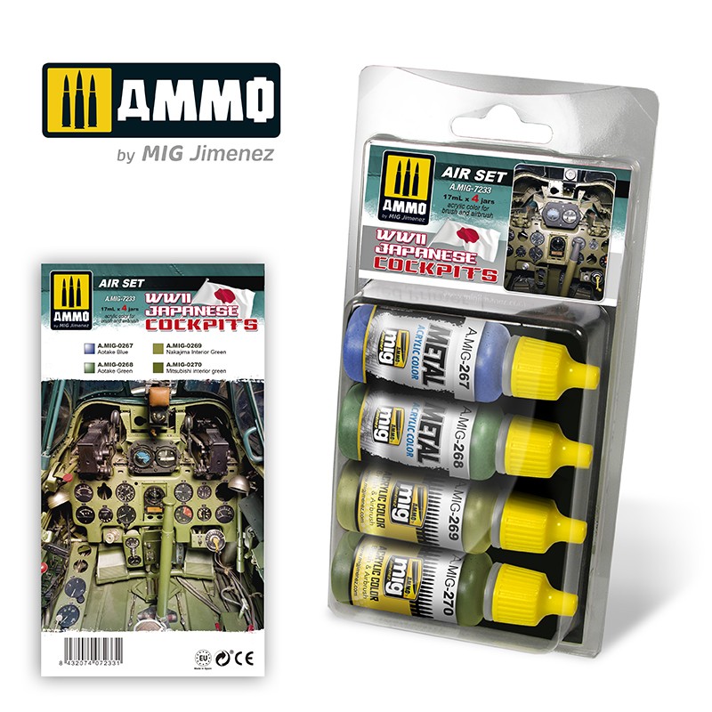 WWII Japanese Cockpits Acrylic Paint Set