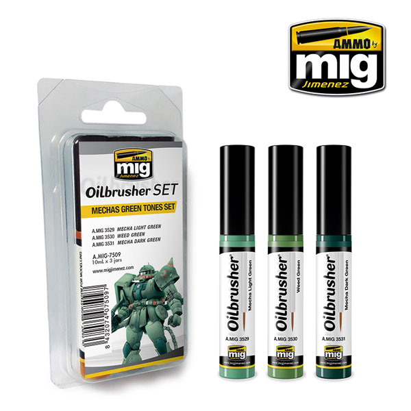 Oilbrusher: Mechas Green Tones Set