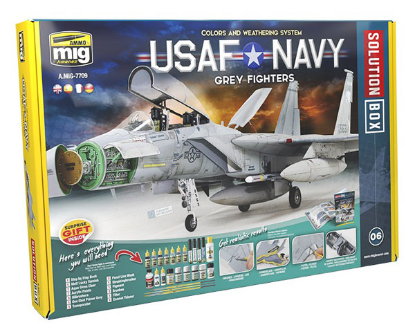 USAF Navy Grey Fighters Solution Box