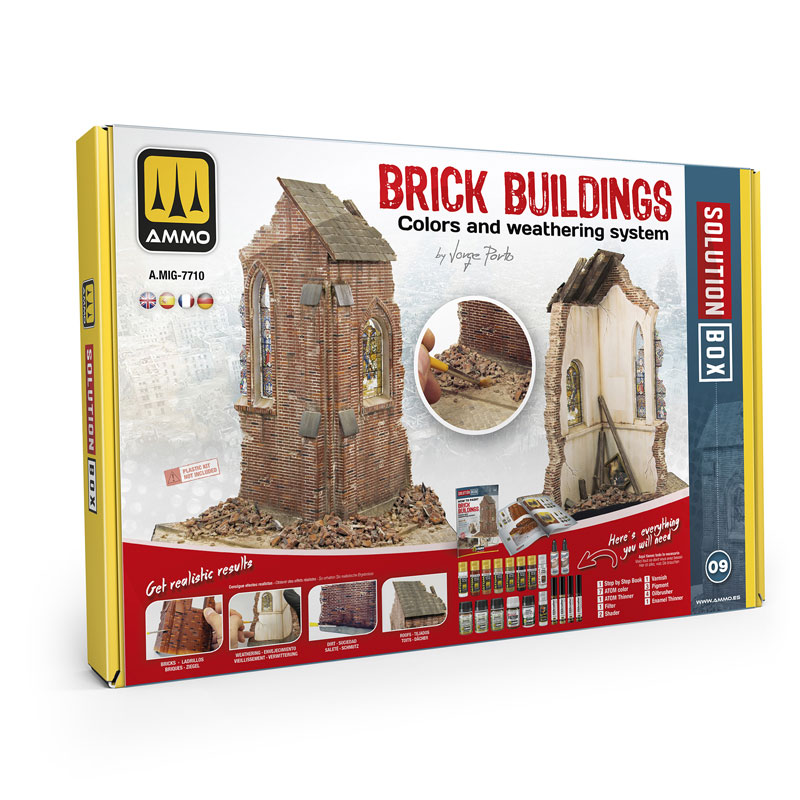 Ammo By Mig Brick Buildings Colors and Weathering System Solution Box