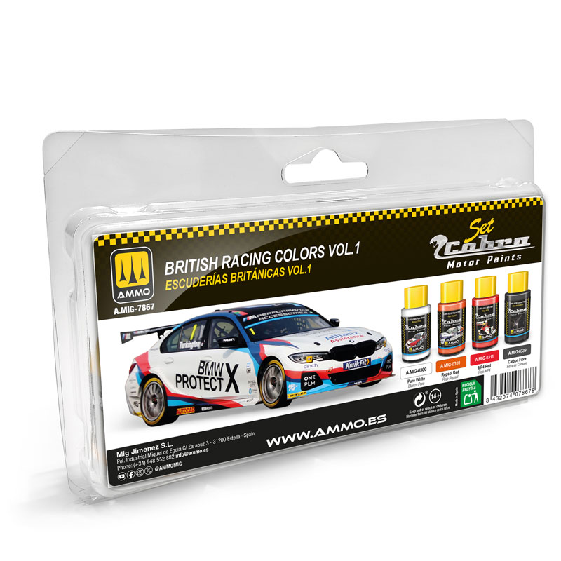 Ammo By Mig Cobra Motor British Racing Colors Vol.1 Set (4 Colors) 30mL Bottles