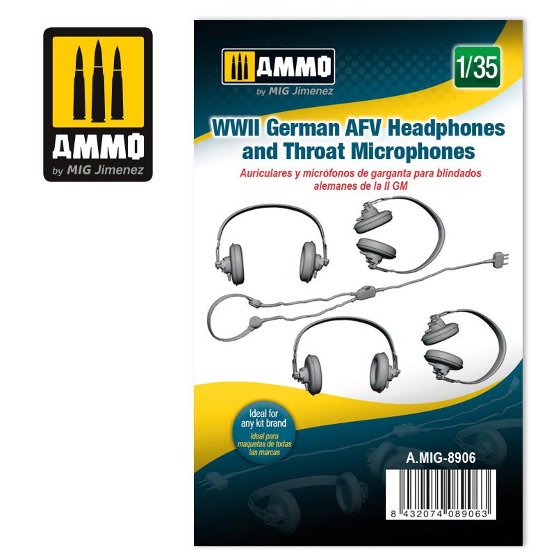 WWII German AFV Headphones and Throat Microphones