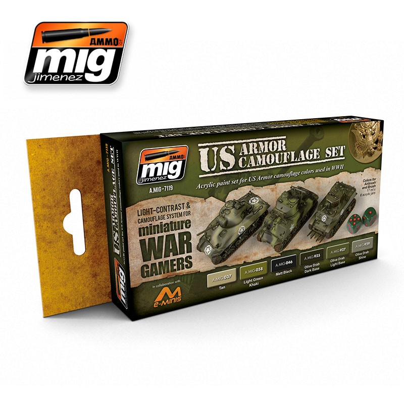 Wargame Acrylic Paint Set: US Armor Set 