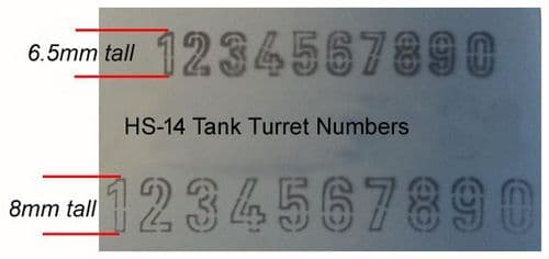 High Speed Stencils - Tank Turret Numbers
