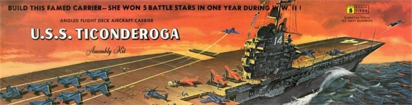 USS Ticonderoga CV14 Angled Flight Deck Aircraft Carrier