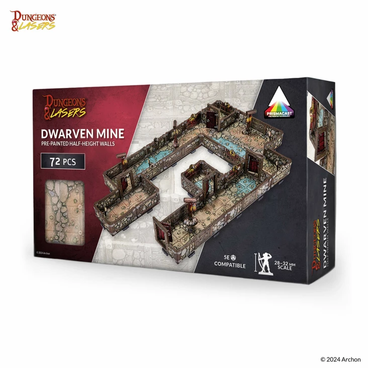 Archon Studio Dungeons and Lasers: Dwarven Mine Pre-Painted Walls & Terrain