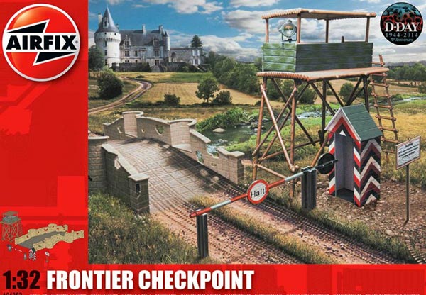 WWII Frontier Checkpoint: High Tower, Bridge w/Brick Walls, Gate, Guard Shed