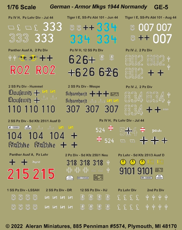 German AFV Normandy Markings