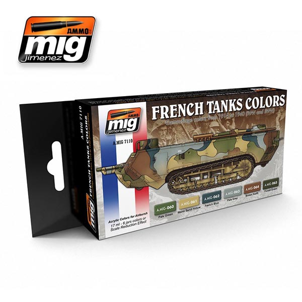 Acrylic Paint Set: WW I & WW II French Camouflage Colors