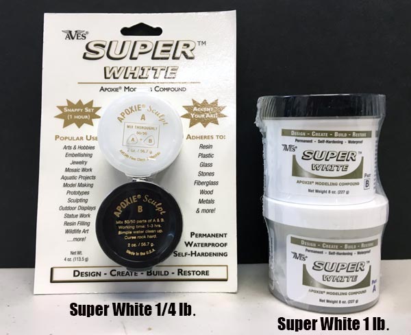 Apoxie Sculpt Super White - 2 Part Modeling Compound (A & B) - 1 Pound,  Super White