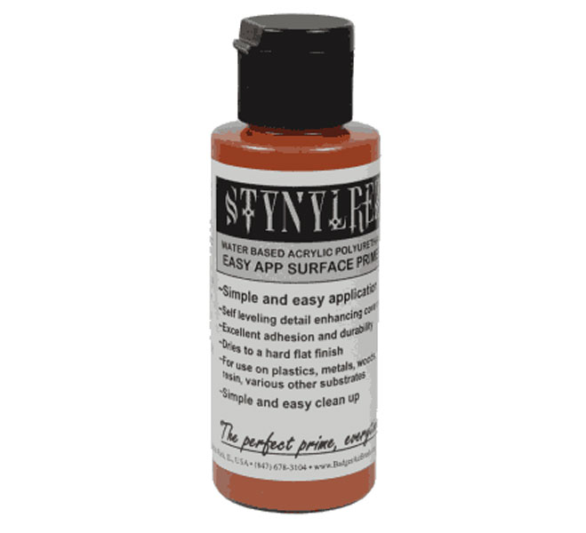 Stynylrez Water-Based Acrylic Primer Red Brown 2oz. Bottle