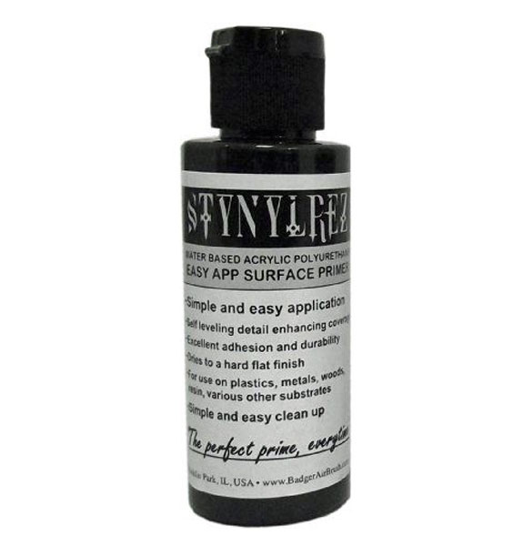 Stynylrez Water-Based Acrylic Primer Black Gloss 2oz. Bottle