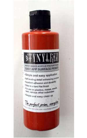 Stynylrez Water-Based Acrylic Primer Red Brown 4oz. Bottle