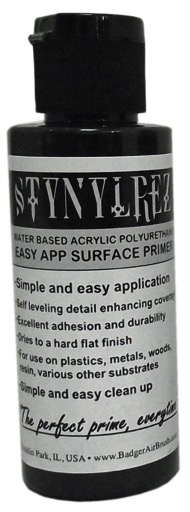 Stynylrez Water-Based Acrylic Primer Black Gloss 4oz. Bottle