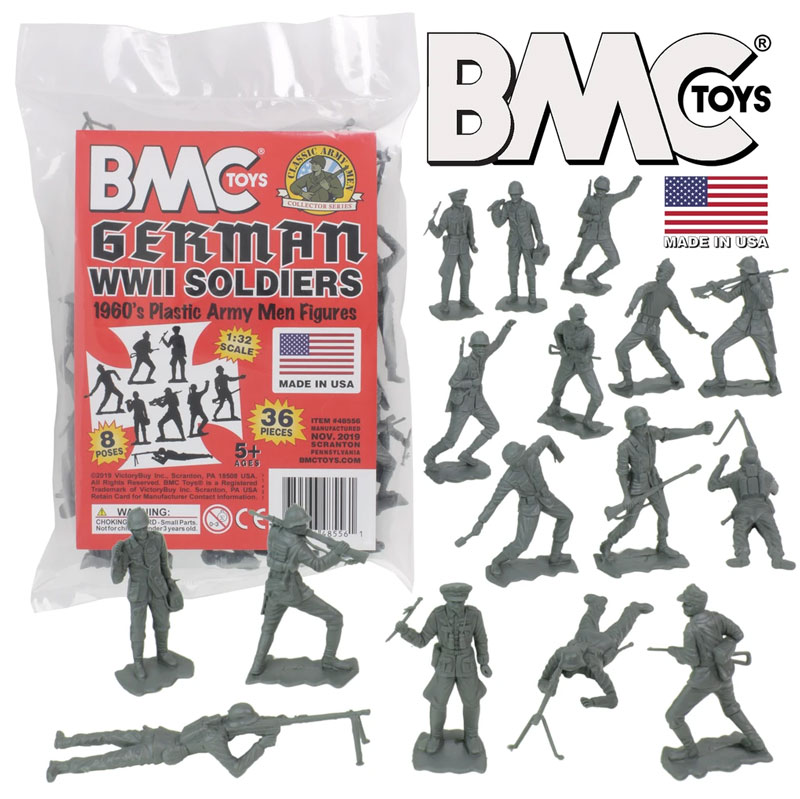 BMC Classic MPC German Plastic Army Men - 36pc WW2 Soldier Figures
