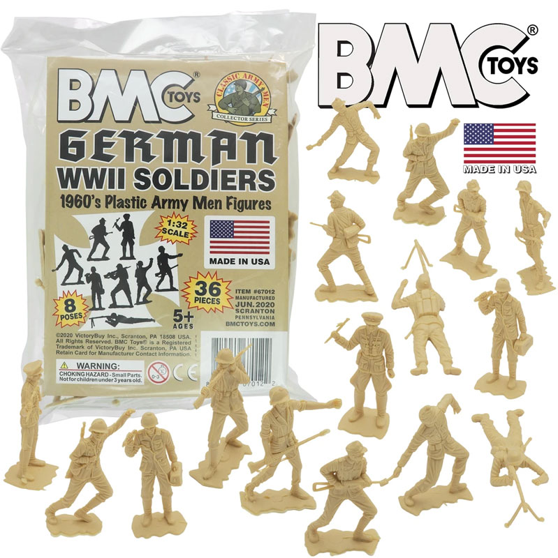 BMC Classic MPC German Plastic Army Men - Tan 36pc WW2 Soldier Figures