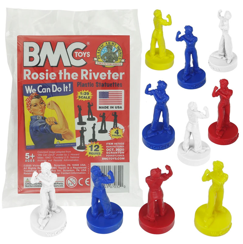 ROSIE the RIVETER Plastic Figures - 12pc Patriotic Poster Color Statues