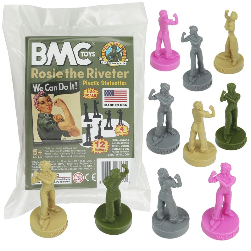 ROSIE the RIVETER Plastic Figures - 12pc Army Toy Color Statues