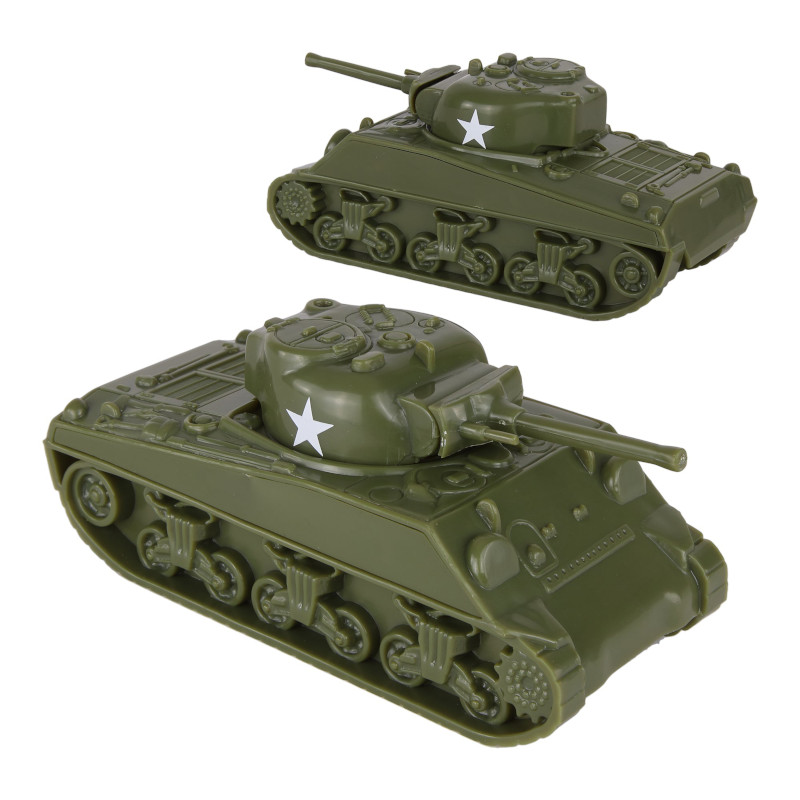 BMC Classic WWII Sherman M4 Tanks OD Green 2pc