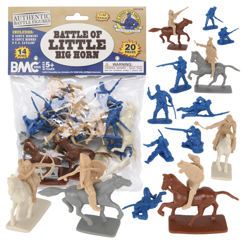 BMC Classic Battle of Little Big Horn Plastic Army Men 20pc Sioux & Cavalry