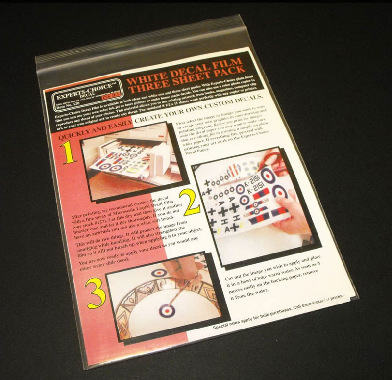 Bare Metal Foil White Decal Film 8.5in x 11in Ink Jet - 3 Sheets