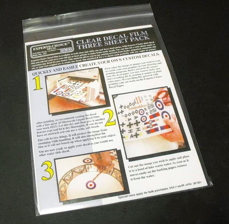 Bare Metal Foil Clear Decal Film 8.5in x 11in Ink Jet - 3 Sheets