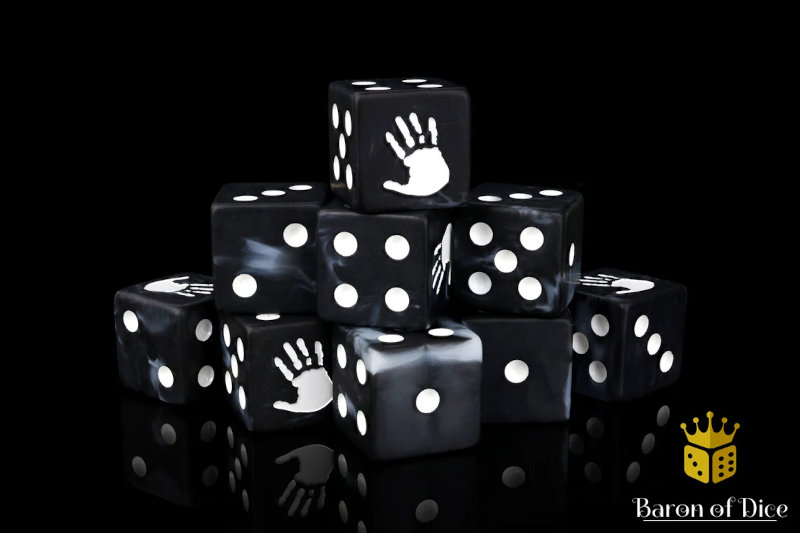Baron of Dice White Handprint Dice (25 dice)