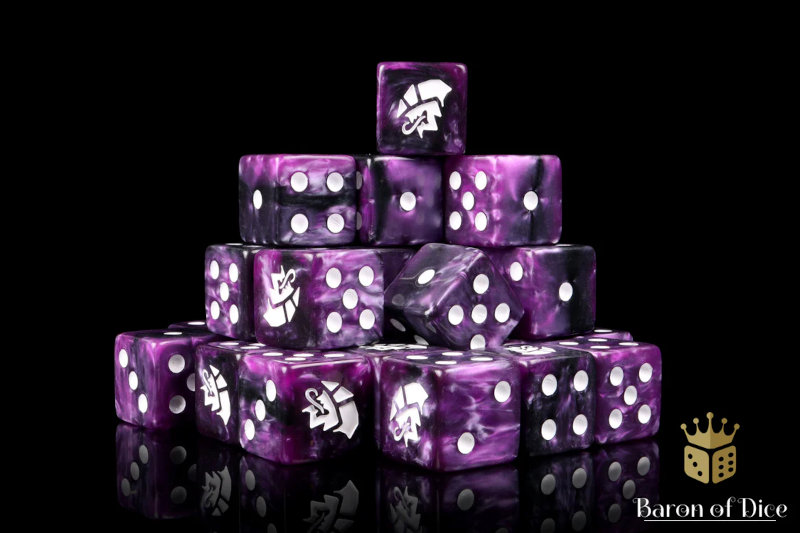 Baron of Dice Alien Dice - Purple & White (25 dice)