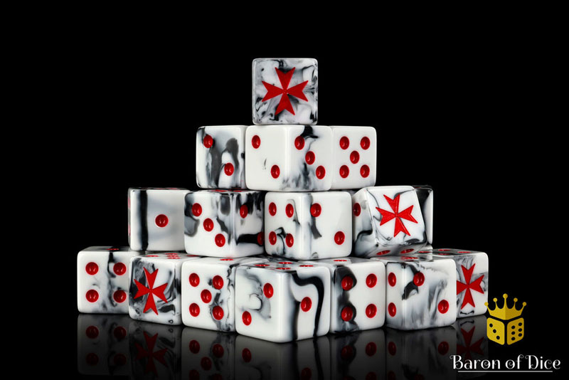 Baron of Dice Knights Templar - Marbled (25 Dice)