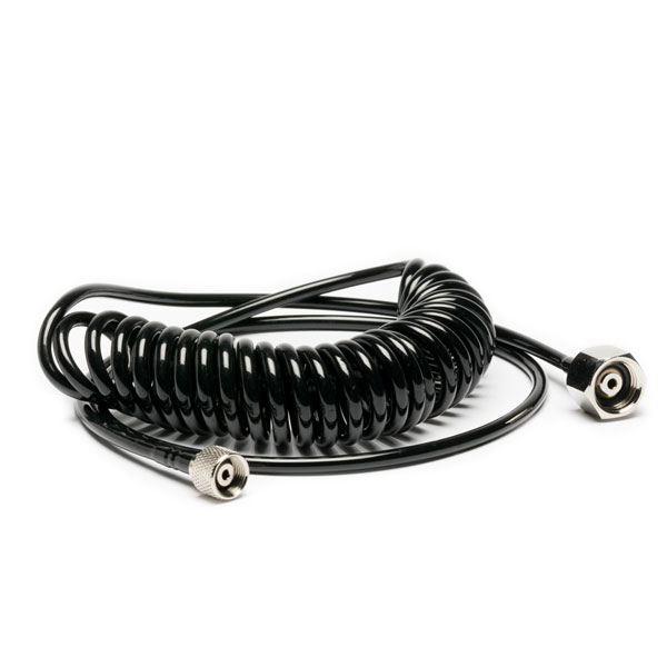 Iwata 6ft Cobra Coil Airbrush Hose with Iwata Airbrush Fitting and 1/4in Compressor Fitting