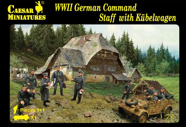 WWII German Command Staff with Kubelwagen