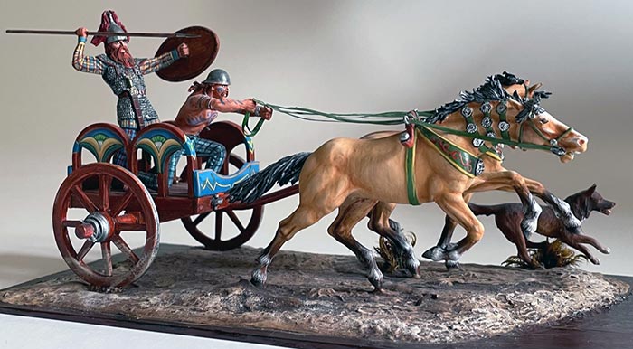 British Celtic War Chariot w/ 2 Warriors