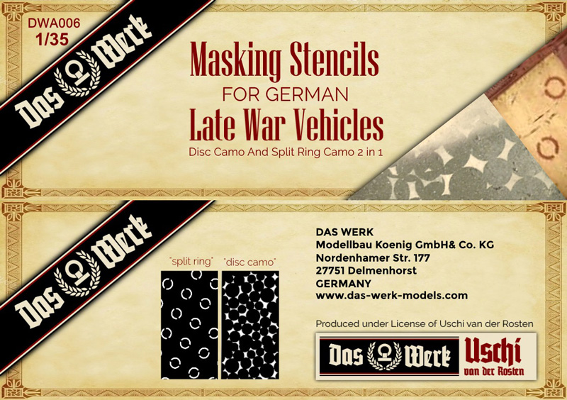 German Late War Masking Stencils
