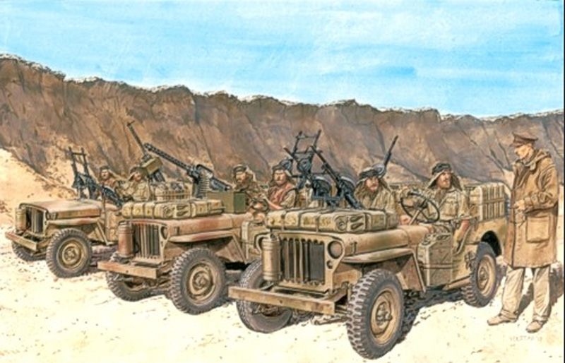 SAS Desert Raiders: 3 Patrol Vehicles w/Commander & 6 Crew 80th Anniversary