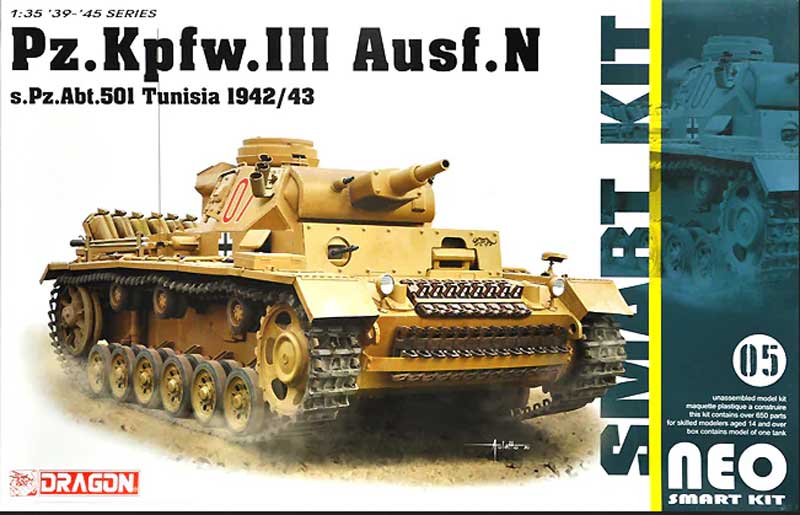 Dragon Panzer Pz.Kpfw.III Ausf.N s.Pz.Abt.501 Tunisia 1942-43 NEO Smart Kit