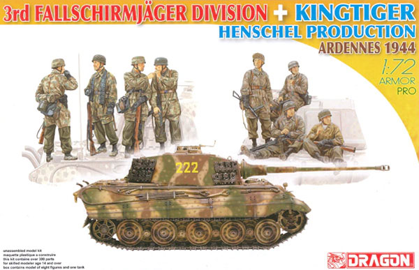 3rd Fallschirmjager Division + King Tiger Henschel Ardenes 1944