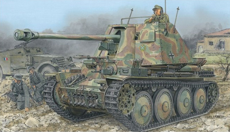SdKfz 138 Panzerjager Marder III H Tank w/Interior Parts