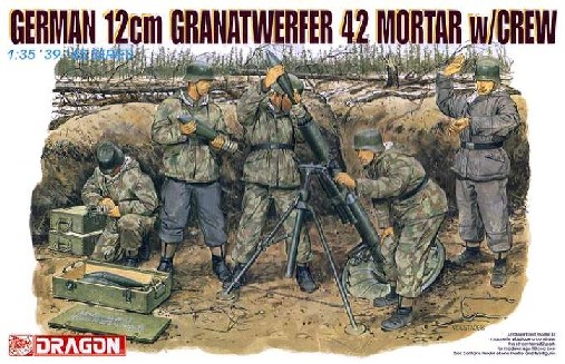 German 12cm Granatwerfer 42 Mortar w/4 Crew