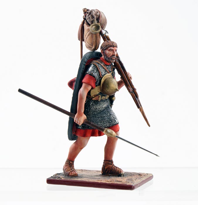 Roman Legionnaire marching with full equipment
