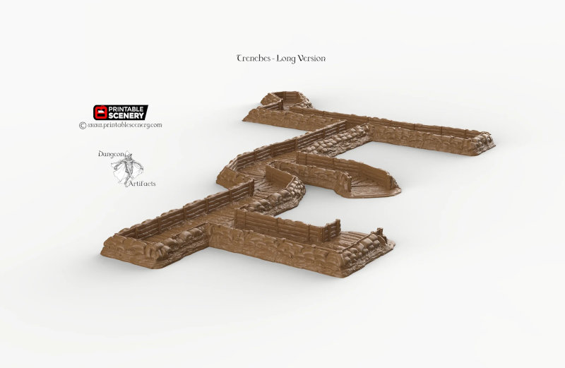 Trenches (Long) - Rampage - Printable Scenery