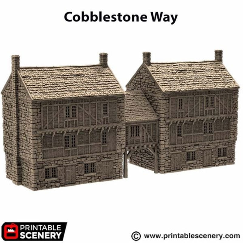 Cobblestone Way - King and Country - Printable Scenery