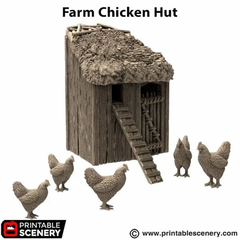 Farm Chicken Hut - King and Country - Printable Scenery