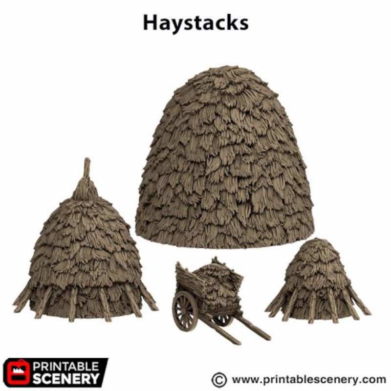 Haystacks - King and Country - Printable Scenery