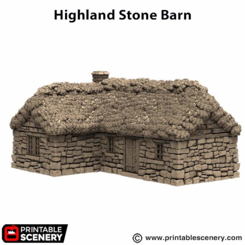 Highland Stone Barn - King and Country - Printable Scenery