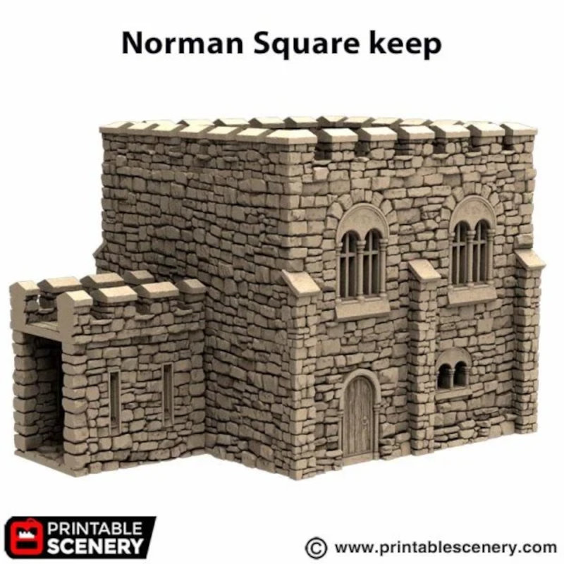 Norman Square Keep - King and Country - Printable Scenery